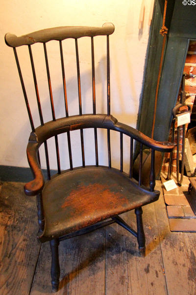 Armchair with high back in Garrison house at Woodman Museum. Dover, NH.
