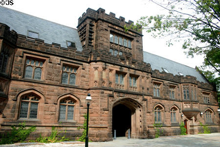 East facade of Gothic East Pyne Hall. Princeton, NJ.