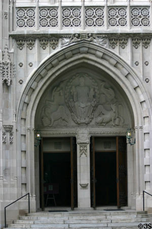 Portal of Princeton University Chapel. Princeton, NJ.
