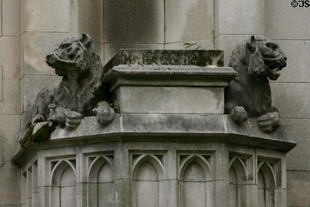 Pair of carved tigers on McCosh Hall. Princeton, NJ.