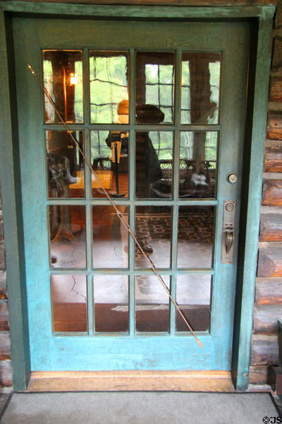 Door from porch to house at Stickley Museum at Craftsman Farms. Morris Plains, NJ.