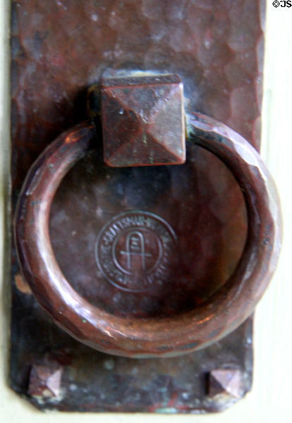 Bronze door pull at Stickley Museum at Craftsman Farms. Morris Plains, NJ.