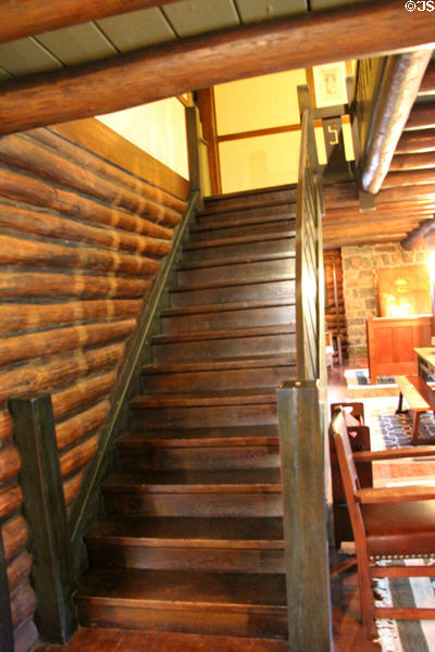 Arts & Crafts staircase at Stickley Museum at Craftsman Farms. Morris Plains, NJ.