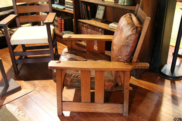 Arts & Crafts arm chairs at Stickley Museum at Craftsman Farms. Morris Plains, NJ.