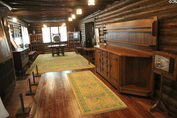 Dining room layout at Stickley Museum at Craftsman Farms. Morris Plains, NJ.