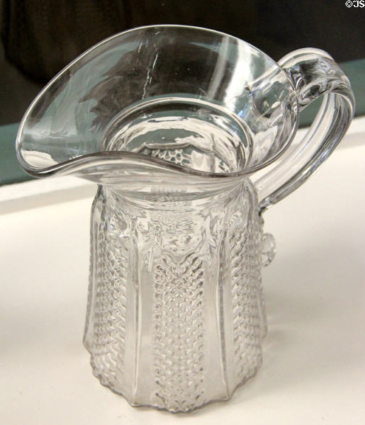 Glass (mold blown) pitcher (c1850) possibly New England at Museum of American Glass. Milville, NJ.