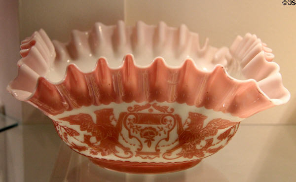 Cameo glass bowl (c1880) by Mt. Washington Glass Co. of New Bedford, MA at Museum of American Glass. Milville, NJ.