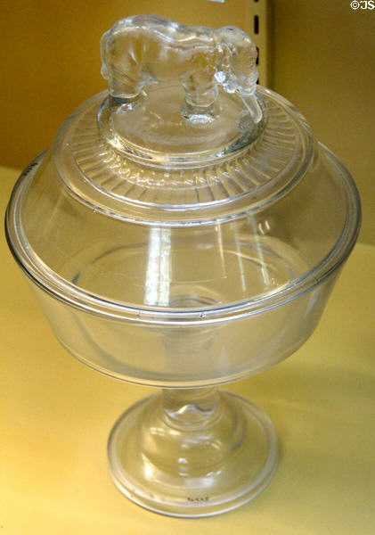 Jumbo commemorative compote (c1883) by Canton Glass Co. of Canton, OH at Museum of American Glass. Milville, NJ.
