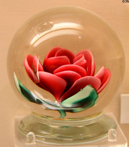 Rose-shaped paperweight (early 1900s) by workers of Whitall Tatum Co. of Millville, NJ at Museum of American Glass. Milville, NJ.