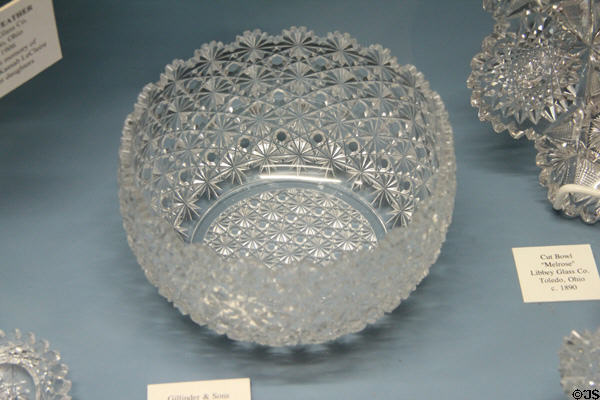 Cut glass bowl (c1880) by Gillinder & Sons of Philadelphia, PA at Museum of American Glass. Milville, NJ.