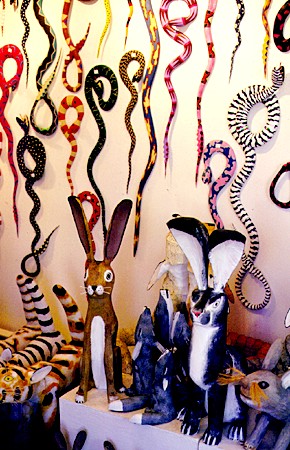 New Mexican rabbit & snake crafts. Santa Fe, NM.