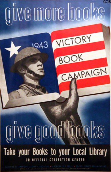 WW II poster for Victory Book Campaign (1943) at New Mexico History Museum. Santa Fe, NM.