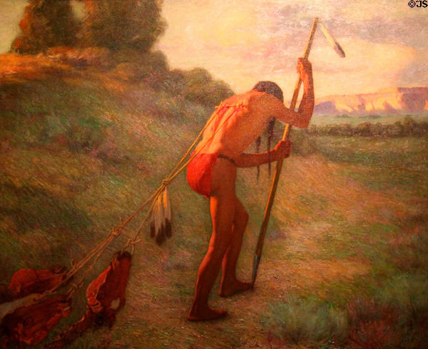 The Stoic painting (1914) by Joseph Henry Sharp at New Mexico Museum of Art. Santa Fe, NM.