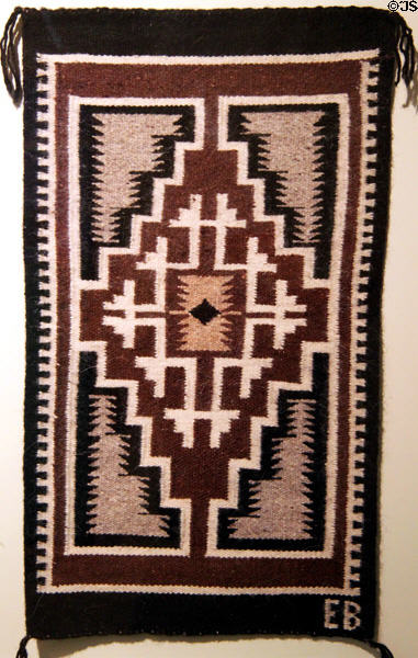 Untitled black, brown & white weaving by Eloise Brown in NM State Capitol Art Collection. Santa Fe, NM.