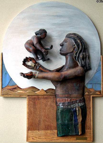 Glow of a Happy Spirit mixed media sculpture (1992) by Fred Wilson in NM State Capitol Art Collection. Santa Fe, NM.