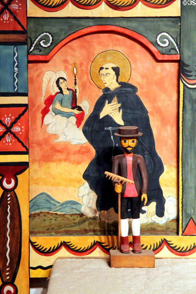 St Paschal by Jacobo de la Serna on Reredos in Golondrinas Chapel at Rancho de las Golondrinas. Santa Fe, NM.