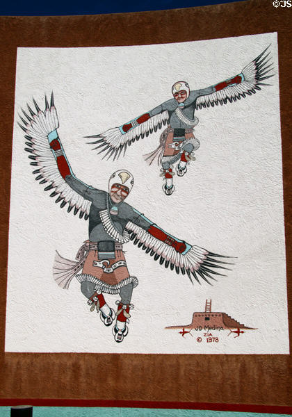 Native dancer mural (1978) by J.D. Medina at Indian Pueblo Cultural Center. Albuquerque, NM.