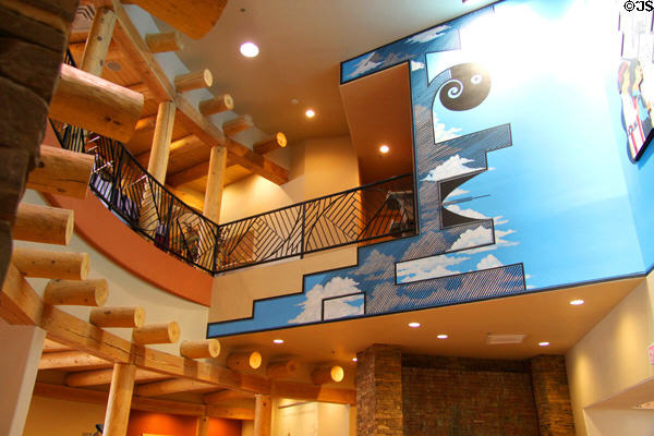 Interior architecture of Indian Pueblo Cultural Center. Albuquerque, NM.