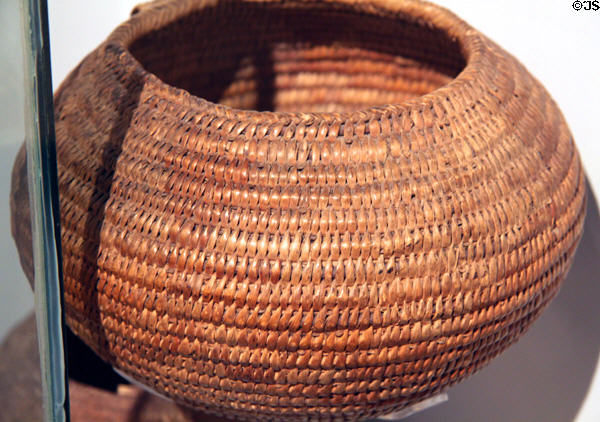 Prehistoric native basket at Maxwell Museum of Anthropology. Albuquerque, NM.