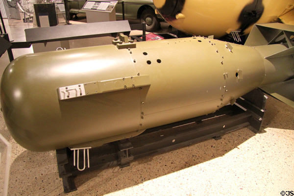 Full-scale models of Little Boy World War II atomic bomb at National Museum of Nuclear Science & History. Albuquerque, NM.