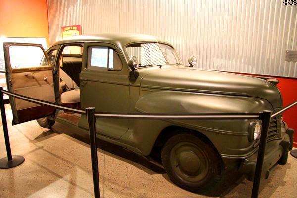 Plymouth Special Deluxe auto (1942) like one used to transport the plutonium core to the Trinity test site of the Manhattan Project at National Museum of Nuclear Science & History. Albuquerque, NM.