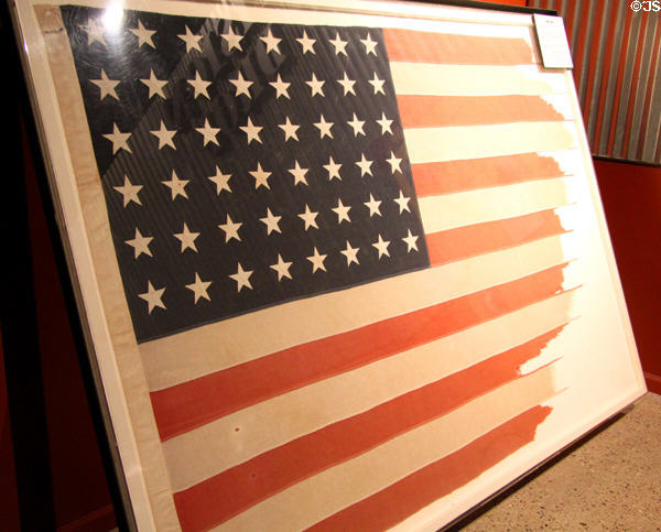 Manhattan Project Trinity base camp flag (1945) at National Museum of Nuclear Science & History. Albuquerque, NM.