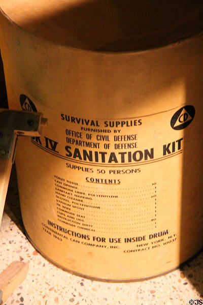 CD Fallout Shelter survival supplies barrel (1963) at National Museum of Nuclear Science & History. Albuquerque, NM.