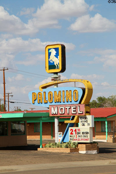 Palomino Motel sign left from Route 66 days. Tucumcari, NM.