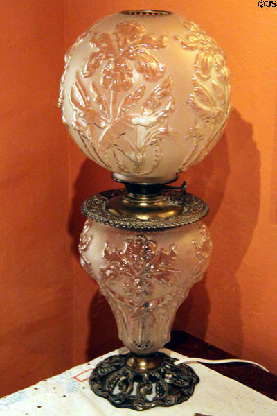 Blown glass lamp at Blumenschein Home & Museum. Taos, NM.