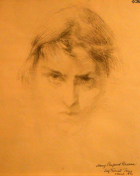 Self portrait sketch of Mary Shepard Greene [Blumenschein] (c1894) at Blumenschein Home & Museum. Taos, NM.