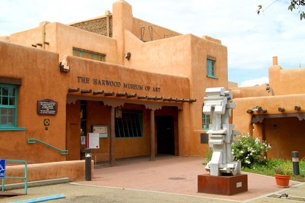 Harwood Museum of Art (remodeled 1937) (238 Ledoux St.). Taos, NM. Architect: John Gaw Meem. On National Register.