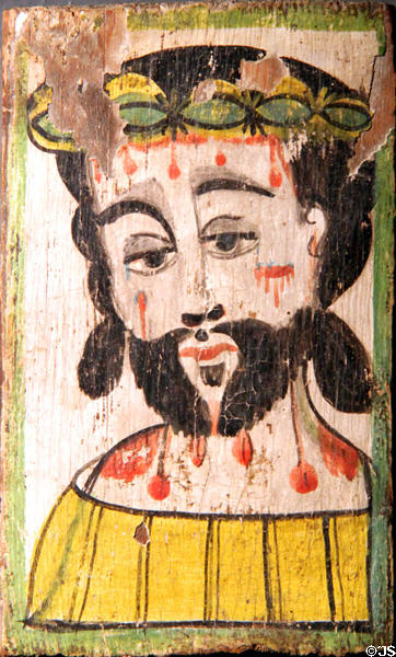 St Veronica's Handkerchief retablo by José Rafael Aragón at Harwood Museum of Art. Taos, NM.