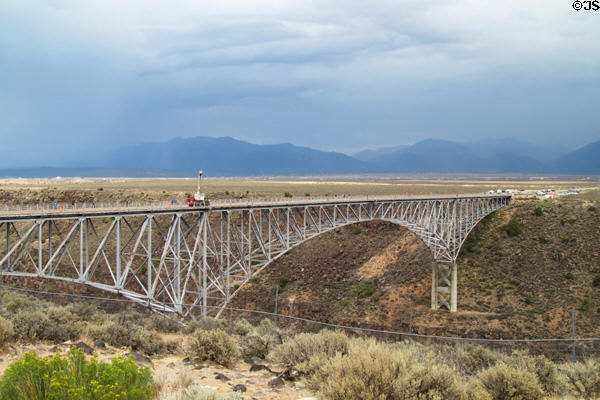 Rio Grande Gorge Bridge (1965) (16 km northwest of Taos). Taos, NM. On National Register.
