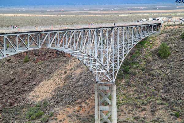 Cantilevered truss structure of Rio Grande Gorge Bridge. Taos, NM.