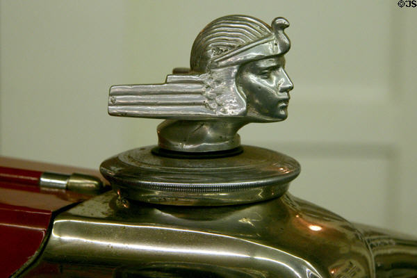 Hood ornament of Stutz DV-32 Convertible Coupe (1930) at Auto Collection at Imperial Palace. Las Vegas, NV.