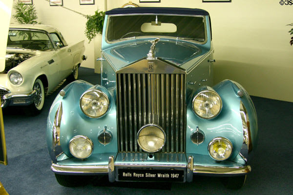 Front end of Rolls-Royce Silver Wraith Franay Drophead Coupe (1947) at Auto Collection at Imperial Palace. Las Vegas, NV.