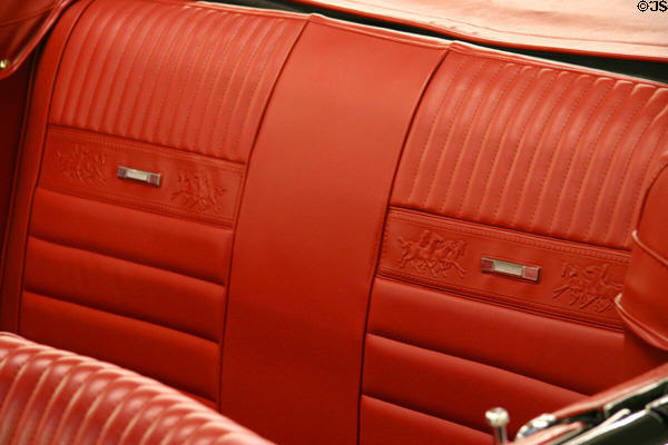Pony seats of Ford Mustang Convertible (1965) at Auto Collection at Imperial Palace. Las Vegas, NV.