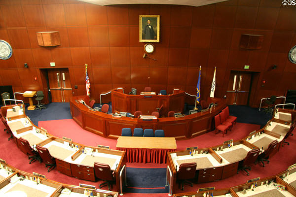 Assembly (house) chamber of Nevada State Assembly. Carson City, NV.