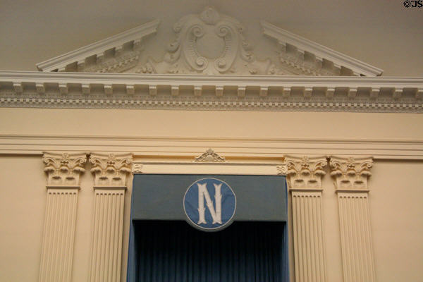 Neoclassical details in old Nevada State Capitol. Carson City, NV.