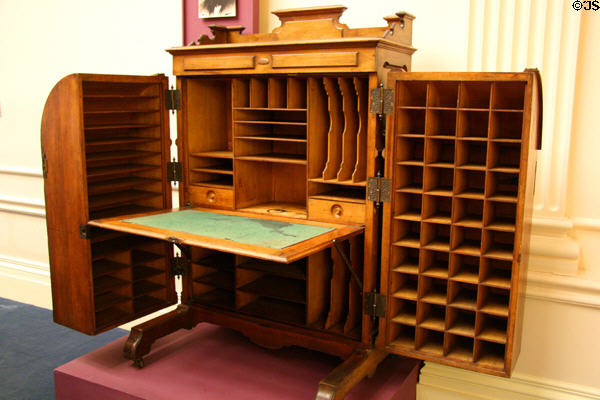 Cubbyhole desk in museum section of old Nevada State Capitol. Carson City, NV.
