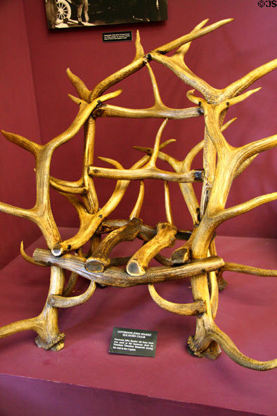 Elk horn chair used by Theodore Roosevelt when he visited old Nevada State Capitol. Carson City, NV.