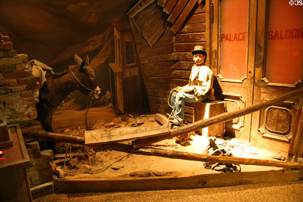Ghost town diorama of old west at Nevada State Museum. Carson City, NV.