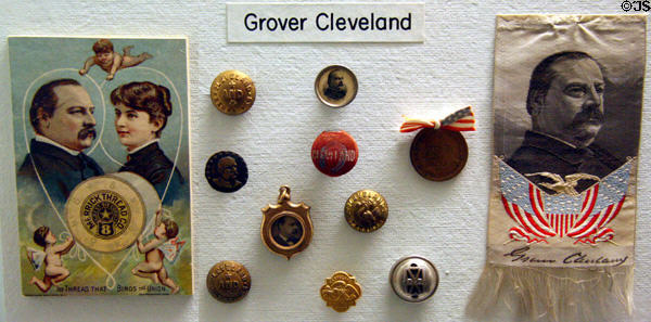 President Grover Cleveland campaign buttons & memorabilia at Nevada State Museum. Carson City, NV.