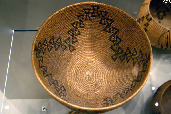 Native American basket bowl (c1916) by Lillian Jack at Nevada State Museum. Carson City, NV.