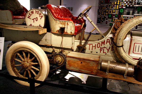 Details of Thomas Flyer (1907) at National Automobile Museum. Reno, NV.