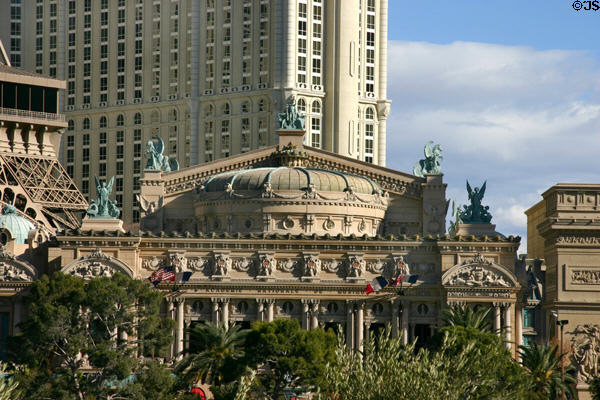Roofline of replica of old Paris Opera House at Paris Las Vegas Hotel. Las Vegas, NV.