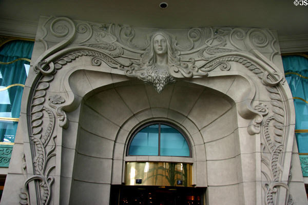 Carving around entrance of Paris Las Vegas Hotel. Las Vegas, NV.
