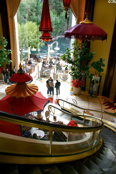 Curved escalator entrance at Wynn Las Vegas. Las Vegas, NV.