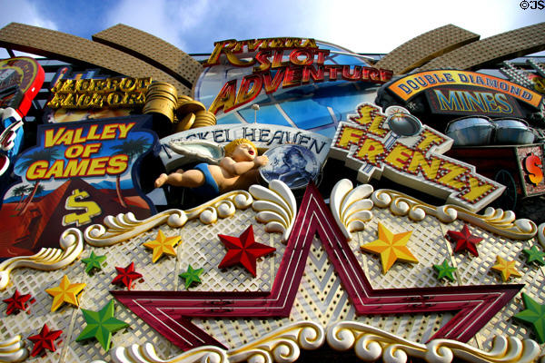 Riviera Hotel gambling sign. Las Vegas, NV.