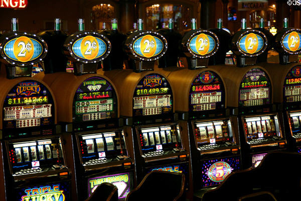 Row of slot machines. Las Vegas, NV.